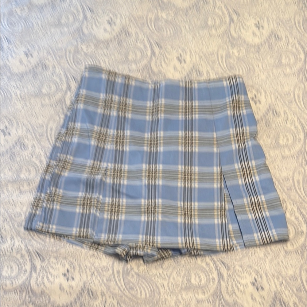 Blue Plaid Skort